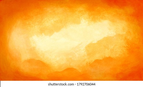 Red Orange Sky Dawn Sunset Sunrise Heaven Abstract Watercolor Painting Background For Textures Backgrounds And Web Banners Design