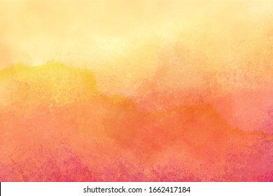 Red orange and yelllow background with watercolor and grunge texture design, colorful textured paper in bright autumn or fall warm sunset colors