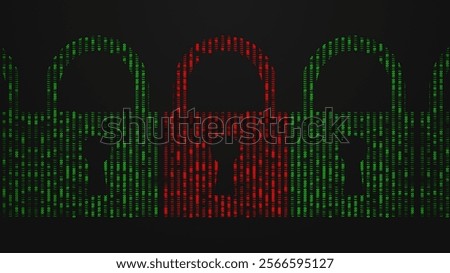 A red padlock warns of the danger of a computer virus invading your server
