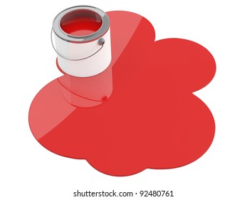 Red Paint Spilled. 3D Model