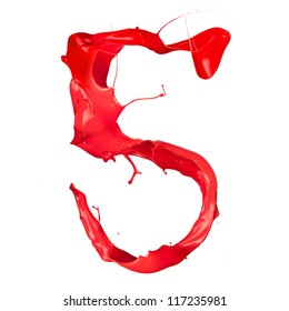 Red Paint Splash Number 