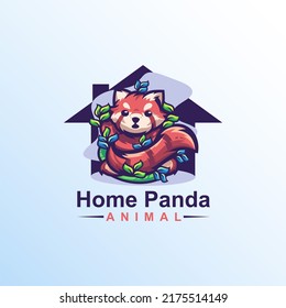 red panda logo design in home