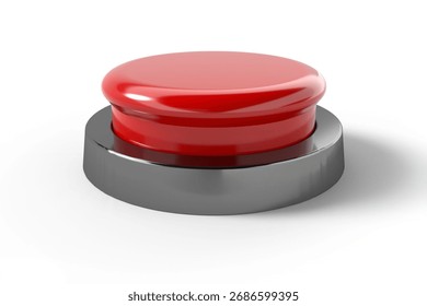 red panic button isolated on white