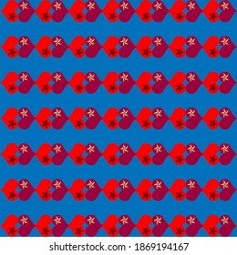 Red Pattern Bluebackground Texture Desing