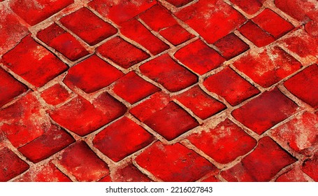 Red Paving Stones Background. Can Be Used As Wallpaper	