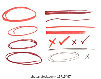 Red Pen Drawn Marks