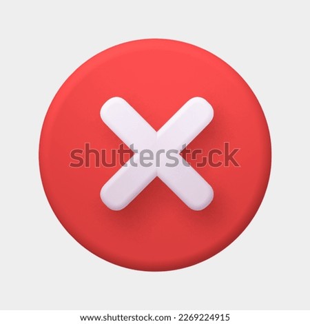 red perspective angle 3d render x wrong cross error 404 no entry deny ban closed access fail premium verified twitch discord social media twitter gold symbol sign button mobile app icon isolated bg