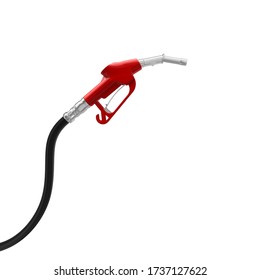 Red Petrol Pump Isolated On White Background. Nobody Around. 3d Render.