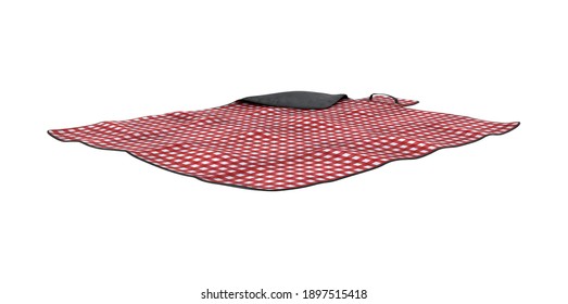 Red Picnic Blanket 3D illustration on white background