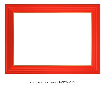 Red picture frame. Computer generated 3D photo rendering.