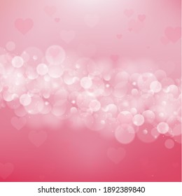 Red And Pink Bokeh Background For Valentine's Day - Illustration