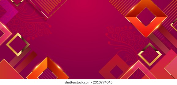 Red and Pink Dimond Luxury Premium Cover Design. Royal Wedding Design. Modern Design Background. Event Corporate Look. - Powered by Shutterstock