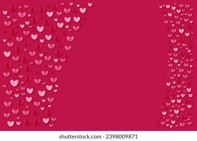 Red pink hearts like border Magenta background wedding invitations greeting cards posters Birthday vector banner Copy space your text Fairytale magic template Valentine's card - Powered by Shutterstock