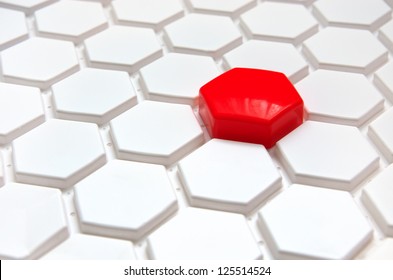 Red pixel. Element of design.