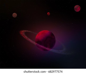 red planet in the dark