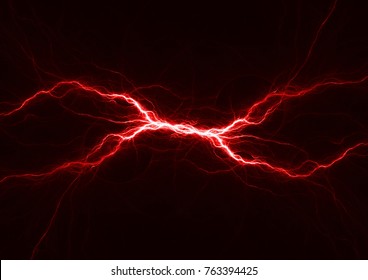 Red plasma lightning, abstract electrical background