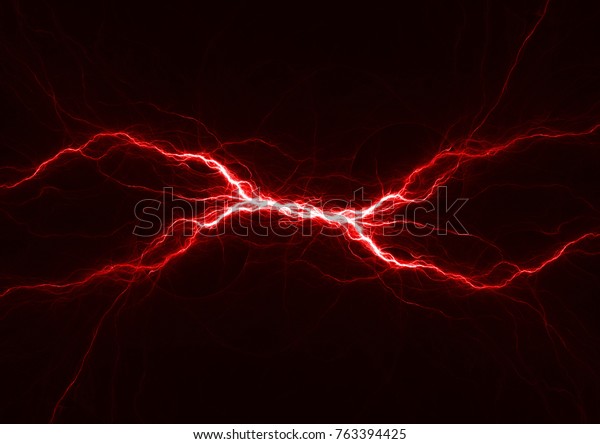 抽象的な電気背景に赤いプラズマ稲妻 のイラスト素材