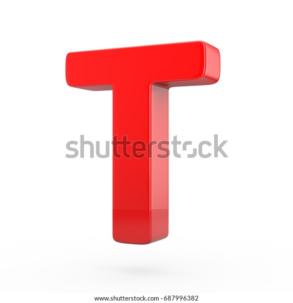 Red Plastic Letter T Uppercase 3d Stock Illustration 687996382 ...