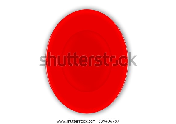 Red Plate White Background Stock Illustration 389406787 | Shutterstock