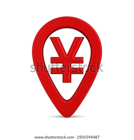 Red pointer marker on white background. Isolated 3D illustration