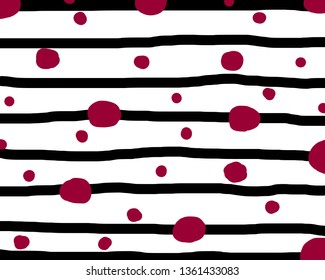 red polka dots black