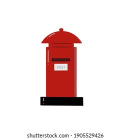 Vector Illustration Traditional British Red Post Stock Vector (Royalty ...