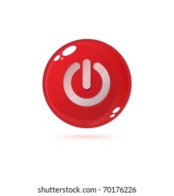 Red Power Button Icon