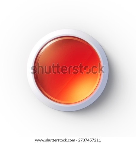 Red push button isolated on white background - 3d illustration