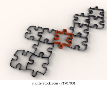 Red Puzzle Piece Black Puzzle On Stock Illustration 71907001 | Shutterstock