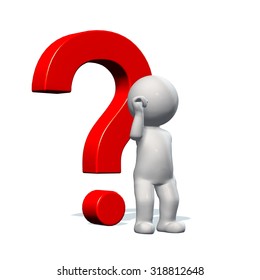 Stick Man Standing Front Question Mark Stock Illustration 45349450 ...