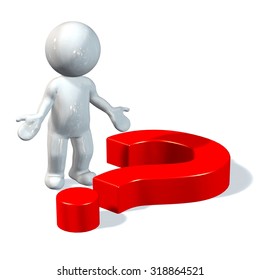 Red Question Mark 3d People Stock Illustration 318864521 