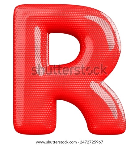 Red R Font 3D RenderWith White Background
