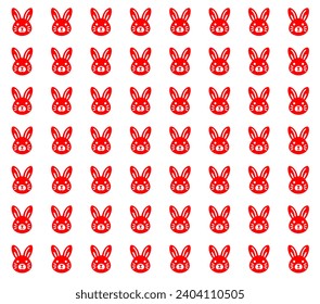 Red Rabbit Print Background texture 
