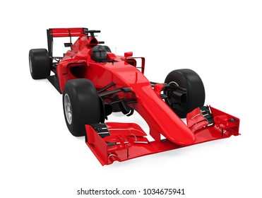 Red Race Car Isolated. 3D Rendering