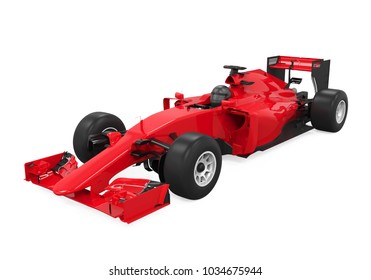 Red Race Car Isolated. 3D Rendering