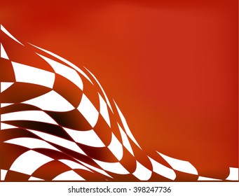 red racing background checkered flag wawing