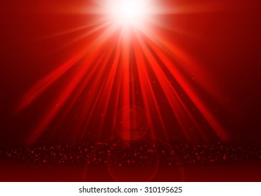 Red Ray Lights Glitter Defocused Abstract Background