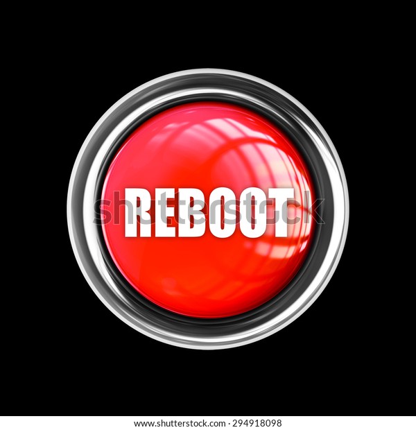 Red Reboot Button Isolated On Black Stock Illustration 294918098 ...