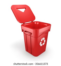 Red Recycling Bin Isolated On White Stock Illustration 356611373 ...