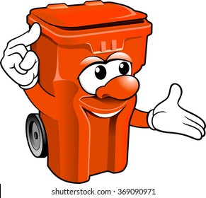 Funny Wheelie Bin On White Background Stock Illustration 172639274 ...