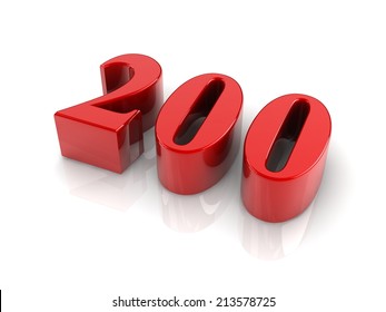 Red Reflective Number 200 On White Stock Illustration 213578725 ...