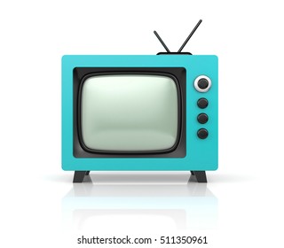 Red Retro TV. 3d Illustration