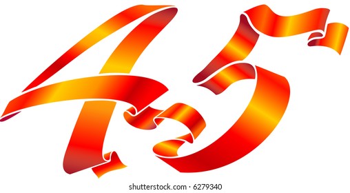 Similar Images, Stock Photos & Vectors of Red ribbon formed the 40 ...