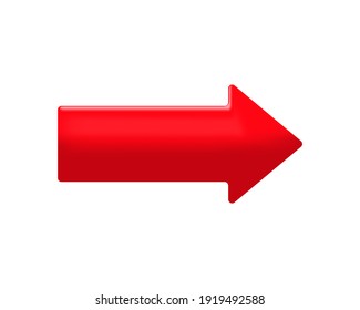 Red Right Arrow Isolated On A White Background