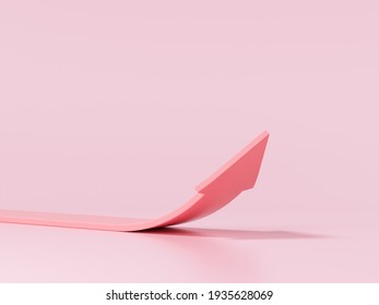 Red rising arrow for business planning new strategy, growing business target concept. 3d render illustration