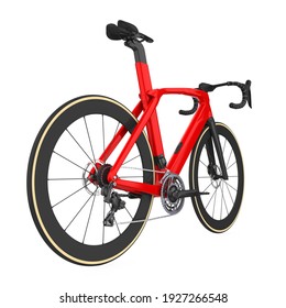 Red Road Bike Isolated. 3D Rendering