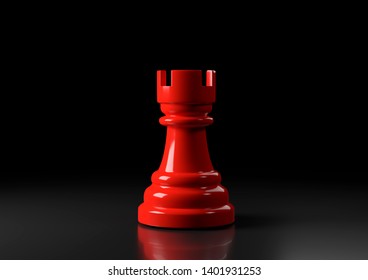 Red Rook Chess Standing Against Black Stock Illustration 1401931253 ...