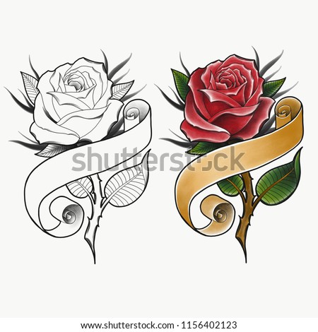 Roses n banner by Ebony5 on DeviantArt | Flower Tattoos | Tattoos ...