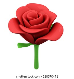 Red Rose Flower, 3d Illustration