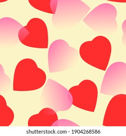 red and rose hearts at yellow background. hearts texture. hearts background - Powered by Shutterstock